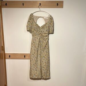 Astr Yellow and White Backless Dress